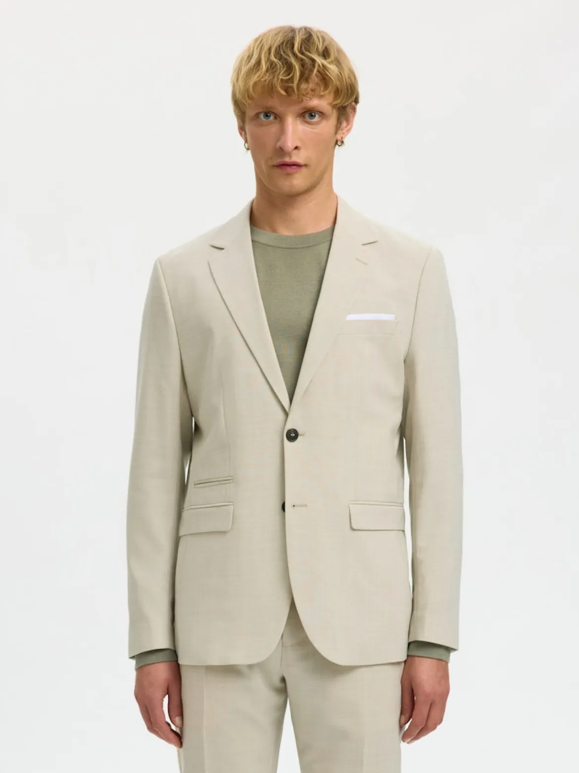Selected miesten bleiseri SlhSlim Oasis, Egret