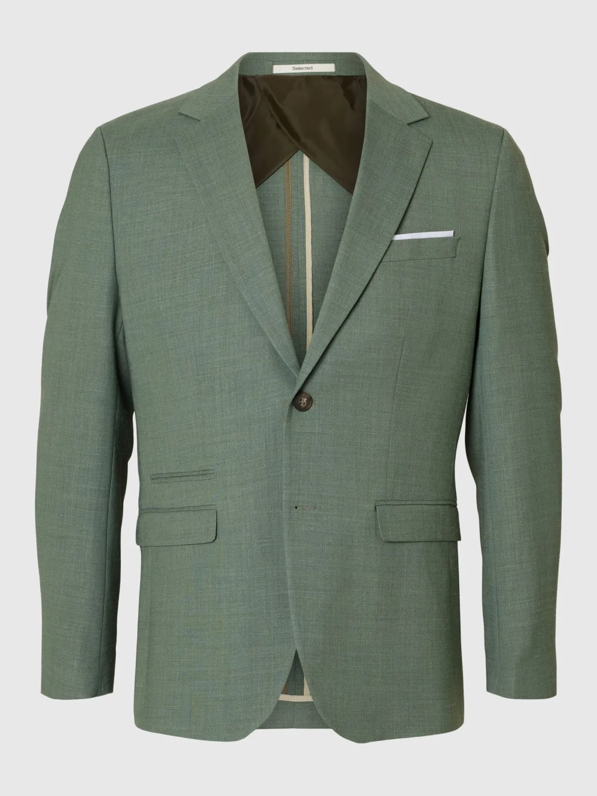 Selected miesten bleiseri SLHSlim-Oasis Linen Blz Noos, Light Green Melange