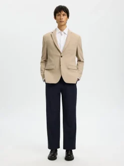 Selected miesten bleiseri SLIM-AITOR Jersey BLZ Flex, hiekka