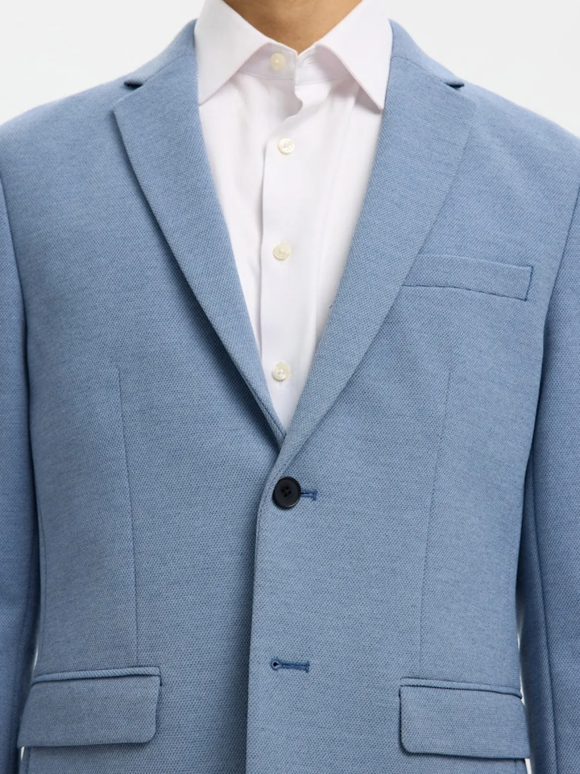 Selected Miesten Bleiseri Slim Aitor Jersey Blazer, vaaleansininen