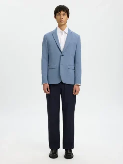 Selected Miesten Bleiseri Slim Aitor Jersey Blazer, vaaleansininen