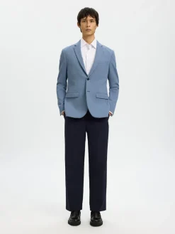 Selected Miesten Bleiseri Slim Aitor Jersey Blazer, vaaleansininen