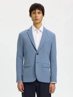 Selected Miesten Bleiseri Slim Aitor Jersey Blazer, vaaleansininen