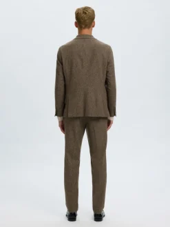Selected miesten bleiseri Slim Reed Wool, Medium Brown Melange Check