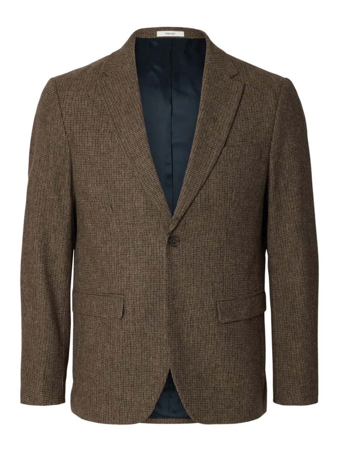 Selected miesten bleiseri Slim Reed Wool, Medium Brown Melange Check