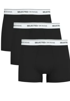 Selected miesten bokserit, LIAM 3-PACK TRUNK Musta