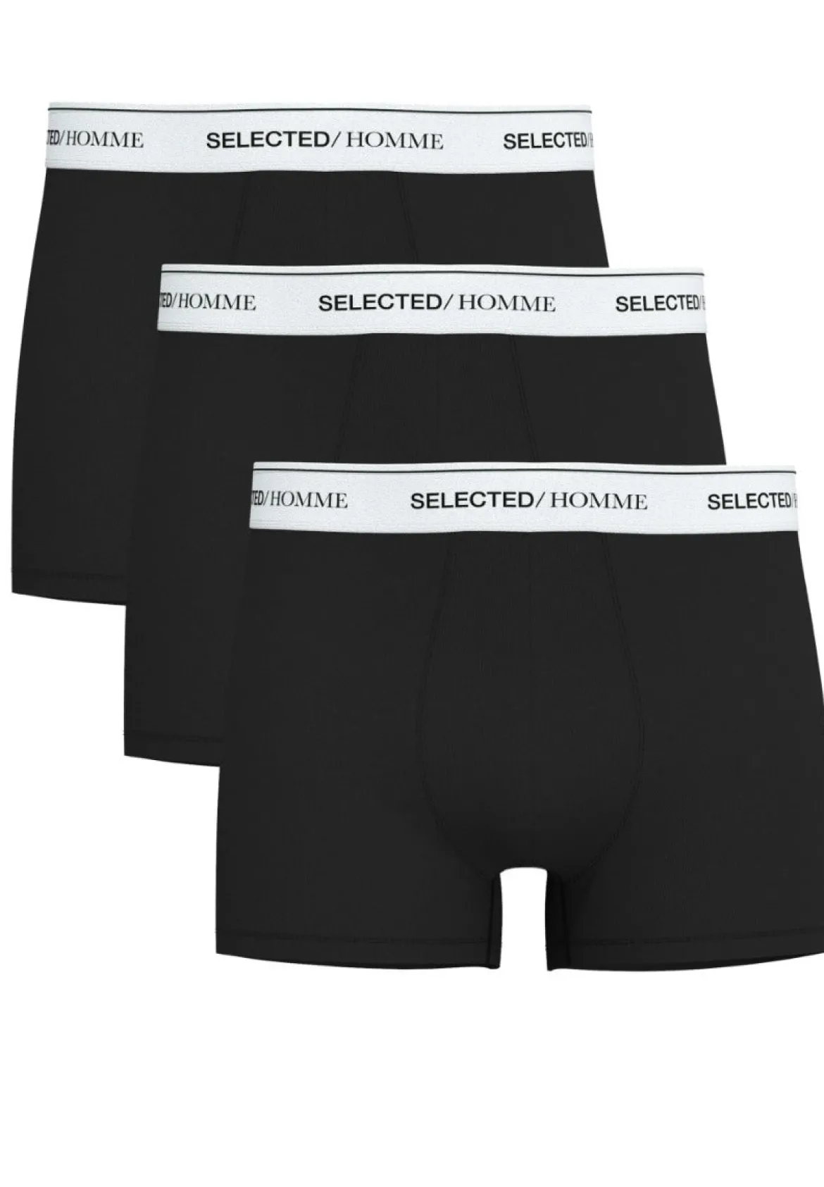 Selected miesten bokserit, LIAM 3-PACK TRUNK Musta