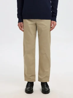 Selected miesten chinot SLM196-Straight New Miles Flex Pant Noos, Greige