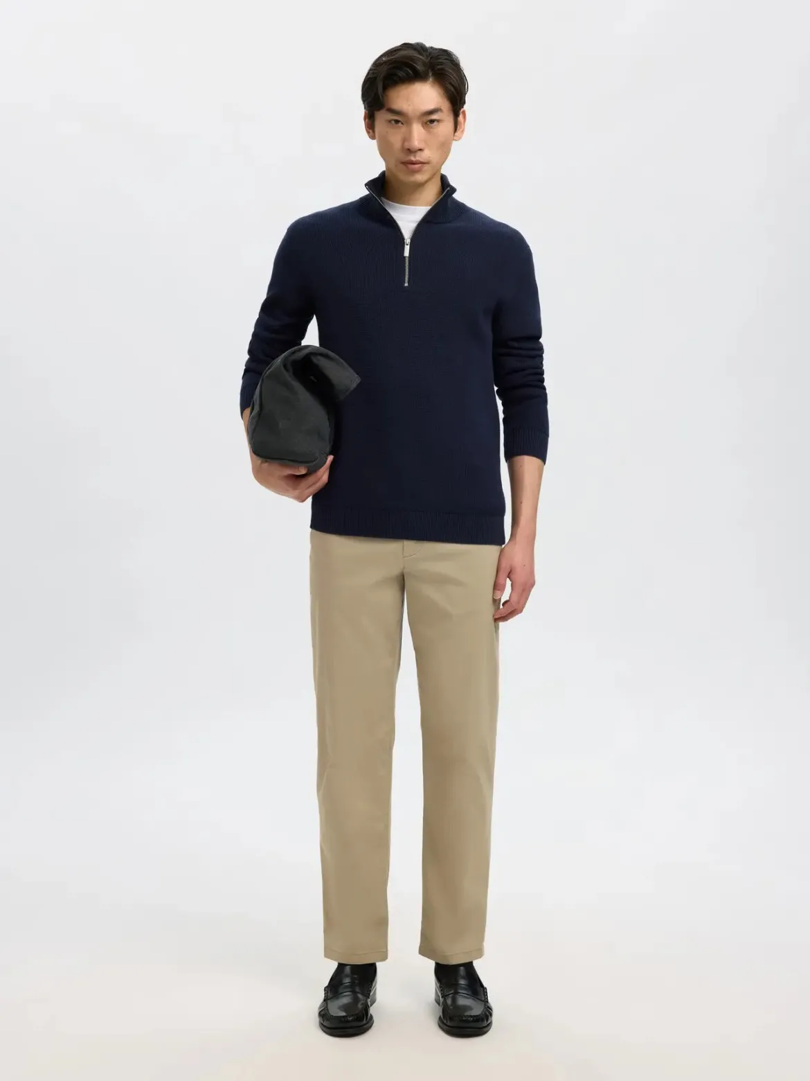 Selected miesten chinot SLM196-Straight New Miles Flex Pant Noos, Greige