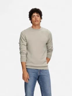 Selected miesten college, MANUEL SOFT CREW NECK Beige