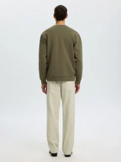 Selected miesten collegepaidat Tom Soft Crew Neck Sweat, kalamata