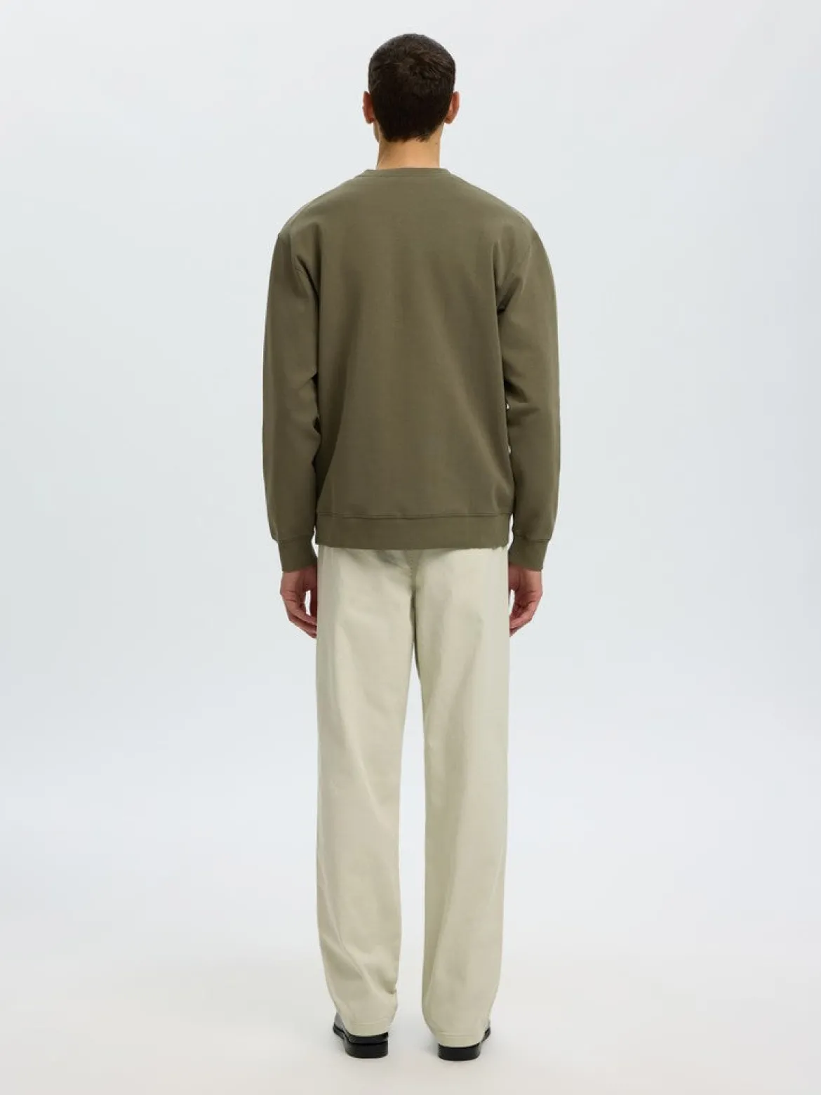 Selected miesten collegepaidat Tom Soft Crew Neck Sweat, kalamata