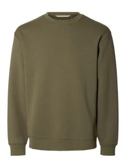 Selected miesten collegepaidat Tom Soft Crew Neck Sweat, kalamata