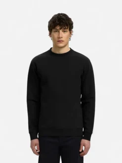Selected miesten collegepaidat Tom Soft Crew Neck Sweat, musta