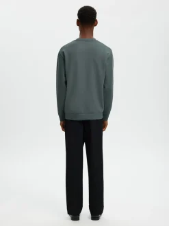Selected miesten collegepaita MANUEL SOFT CREW NECK, Balsam Green