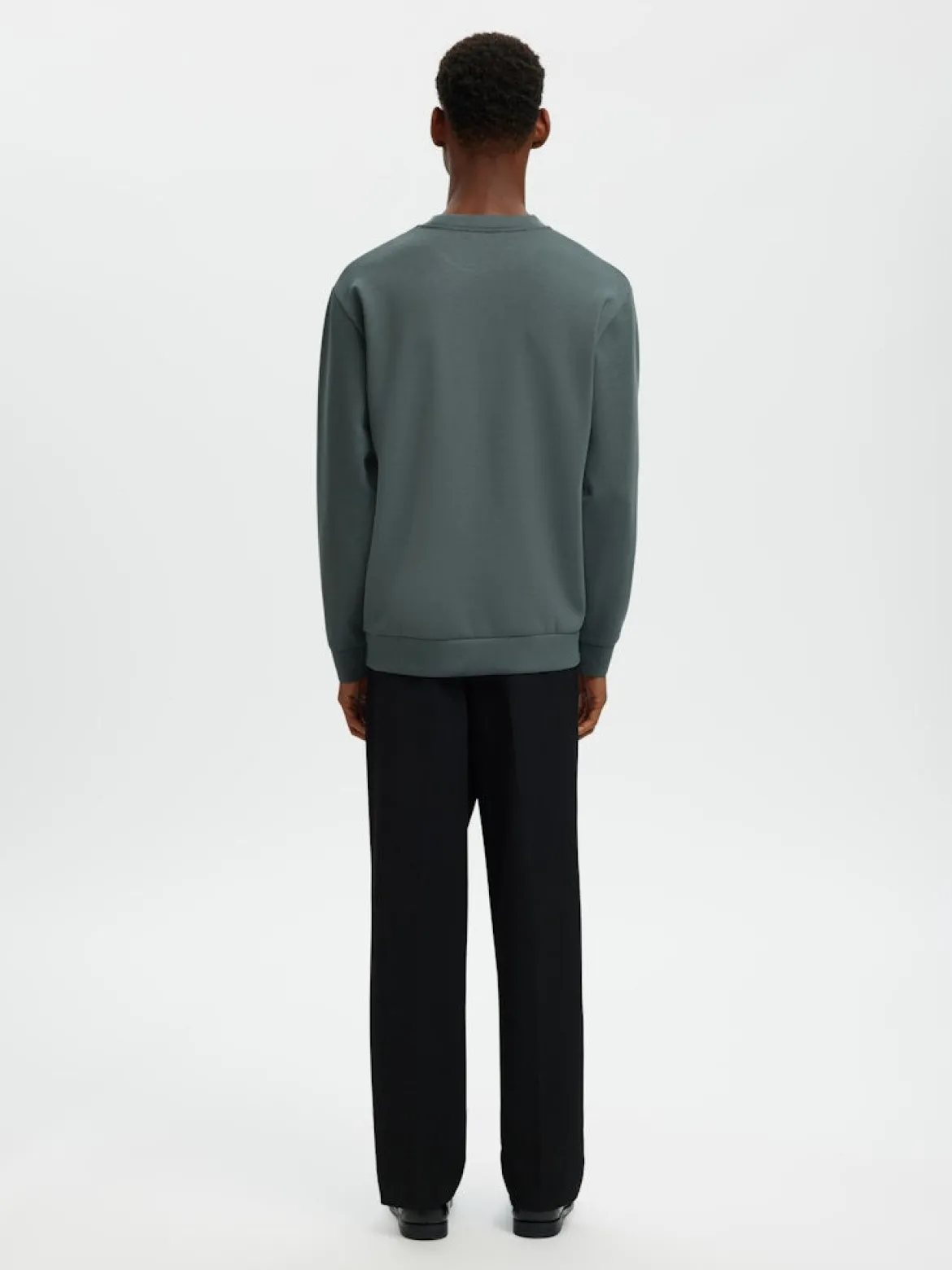 Selected miesten collegepaita MANUEL SOFT CREW NECK, Balsam Green