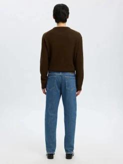 Selected miesten farkut, SLH196-STRAIGHT BEN KORI JEANS Sininen, Indigo