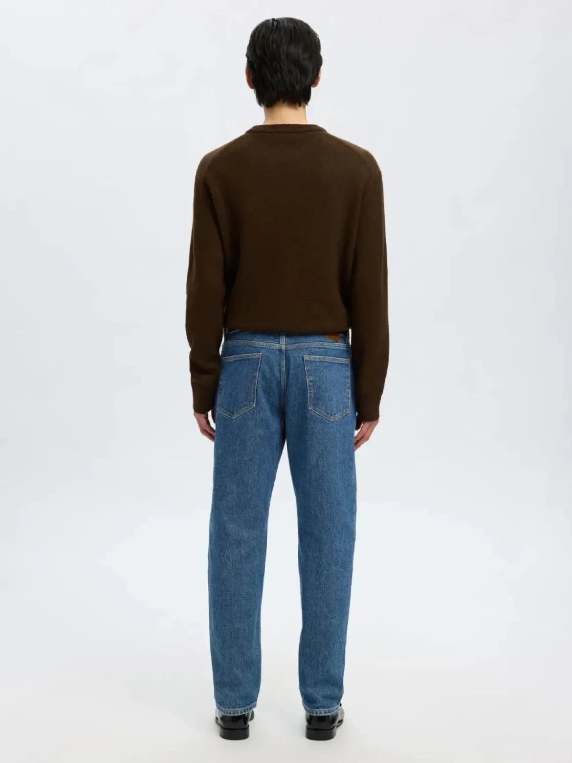 Selected miesten farkut, SLH196-STRAIGHT BEN KORI JEANS Sininen, Indigo