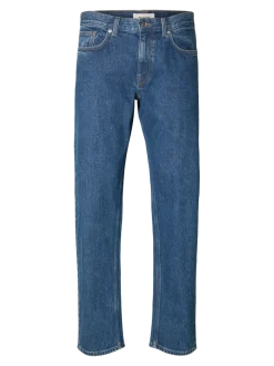 Selected miesten farkut, SLH196-STRAIGHT BEN KORI JEANS Sininen, Indigo