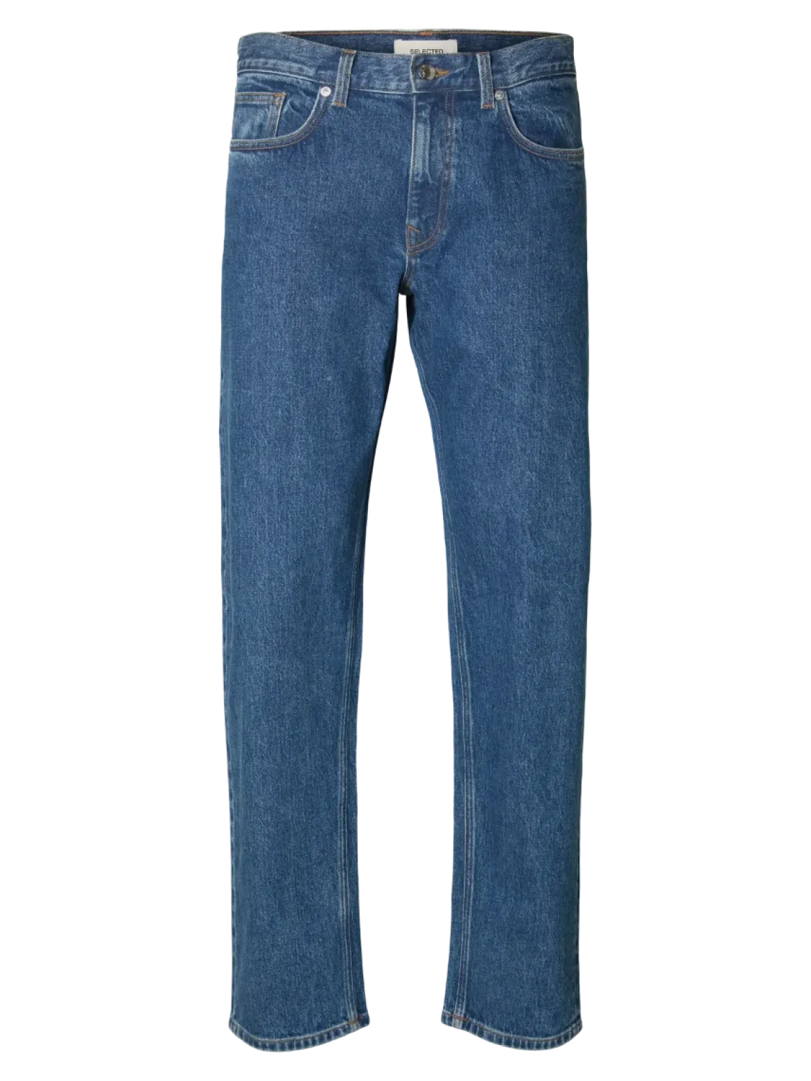 Selected miesten farkut, SLH196-STRAIGHT BEN KORI JEANS Sininen, Indigo