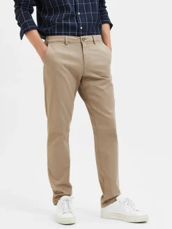 Selected miesten housut New Miles Flex Chino, greige