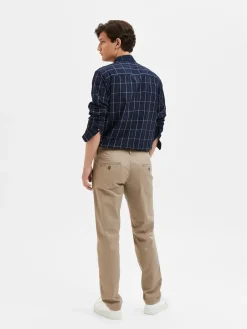 Selected miesten housut New Miles Flex Chino, greige