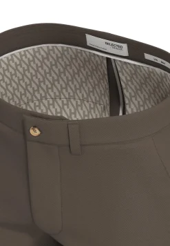 Selected, Miesten Housut, NEW MILES FLEX CHINO NOS Tummanruskea