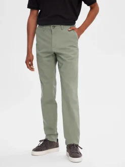 Selected, Miesten Housut, NEW MILES FLEX CHINO NOS Vihreä