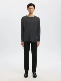 Selected miesten housut New Miles Flex Chino, musta
