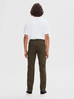 Selected, Miesten Housut, NEW MILES FLEX CHINO NOS Armeijanvihreä
