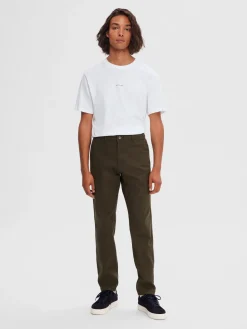 Selected, Miesten Housut, NEW MILES FLEX CHINO NOS Armeijanvihreä