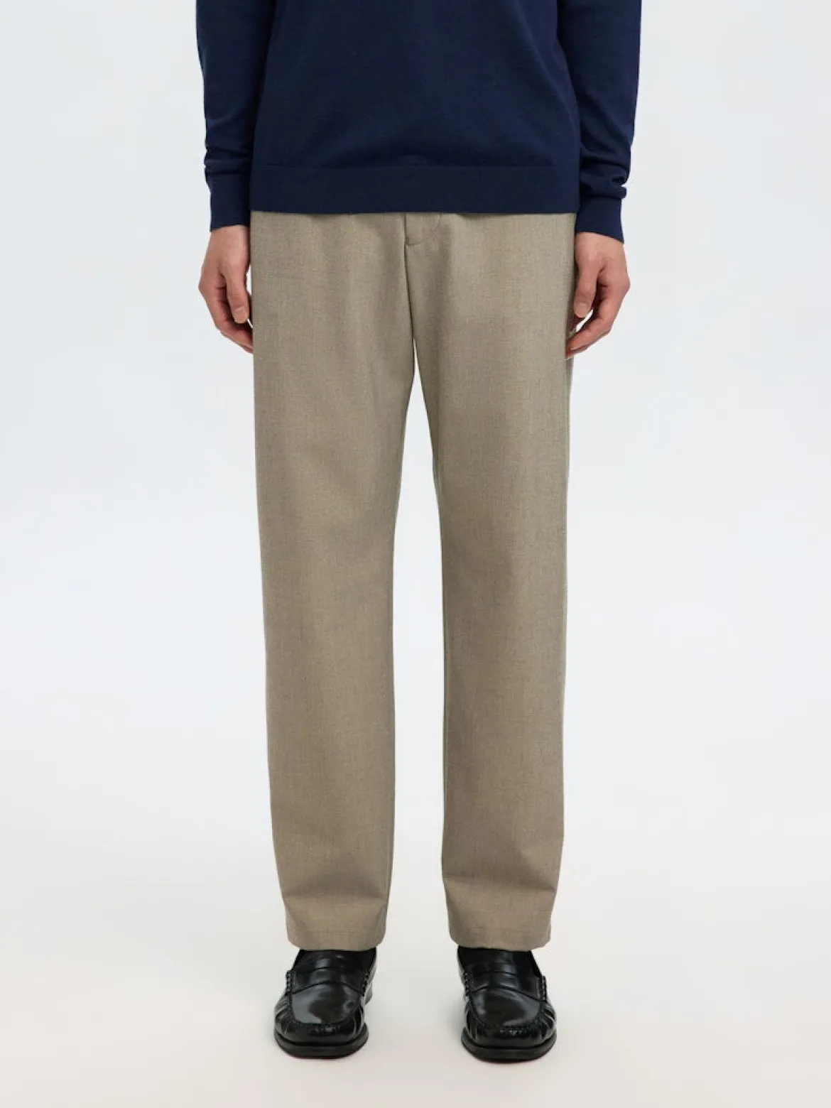 Selected miesten housut SLH196-Straight Robert String Pant, Sand