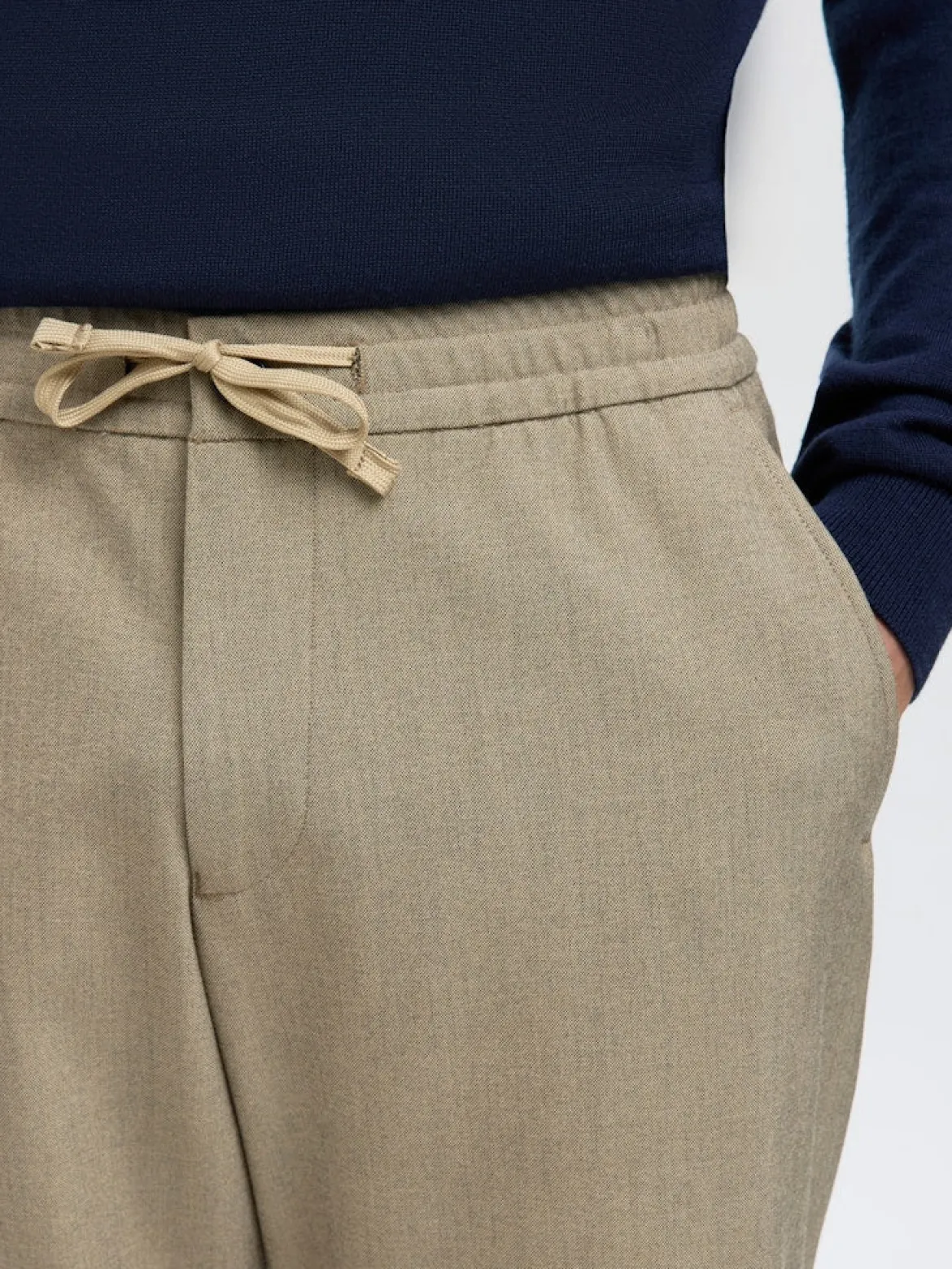 Selected miesten housut SLH196-Straight Robert String Pant, Sand