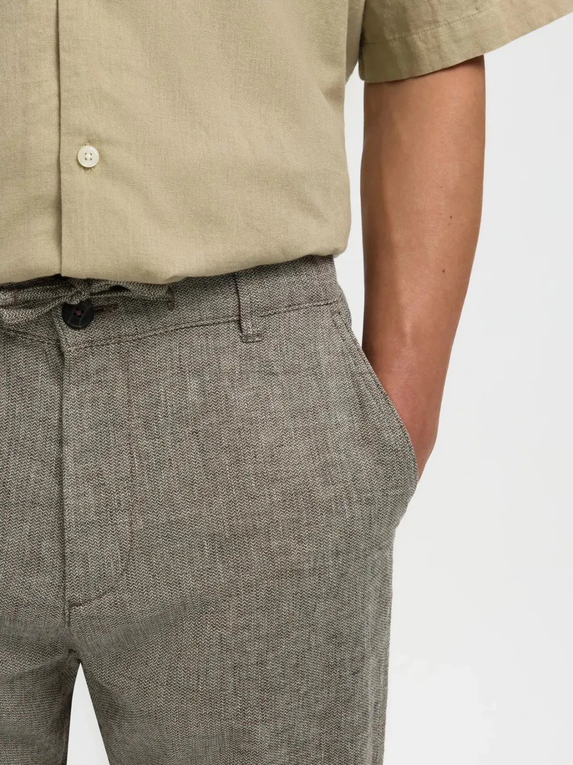 Selected miesten housut SLH172-SLIMTAPE Brody Linen Pant, Delicioso
