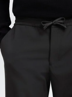 Selected miesten housut SLH196-Straight Robert String Pant, musta