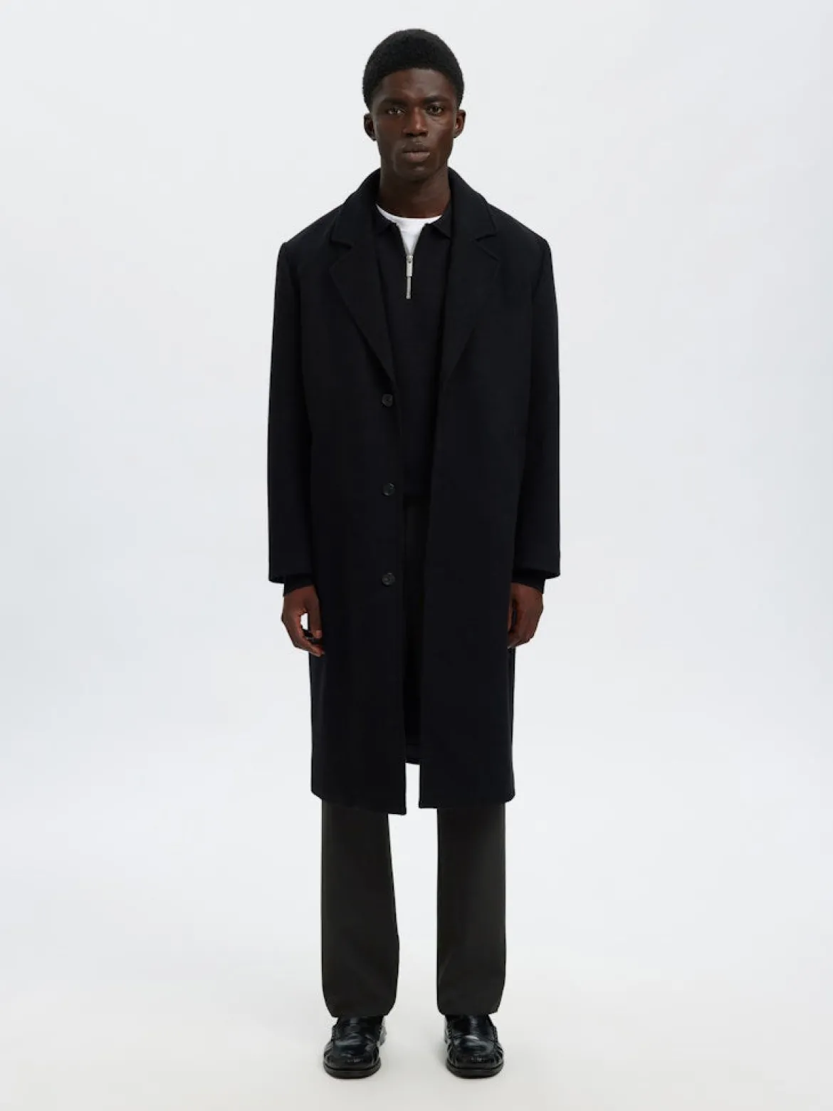 Selected miesten housut SLH196-Straight Robert String Pant, musta