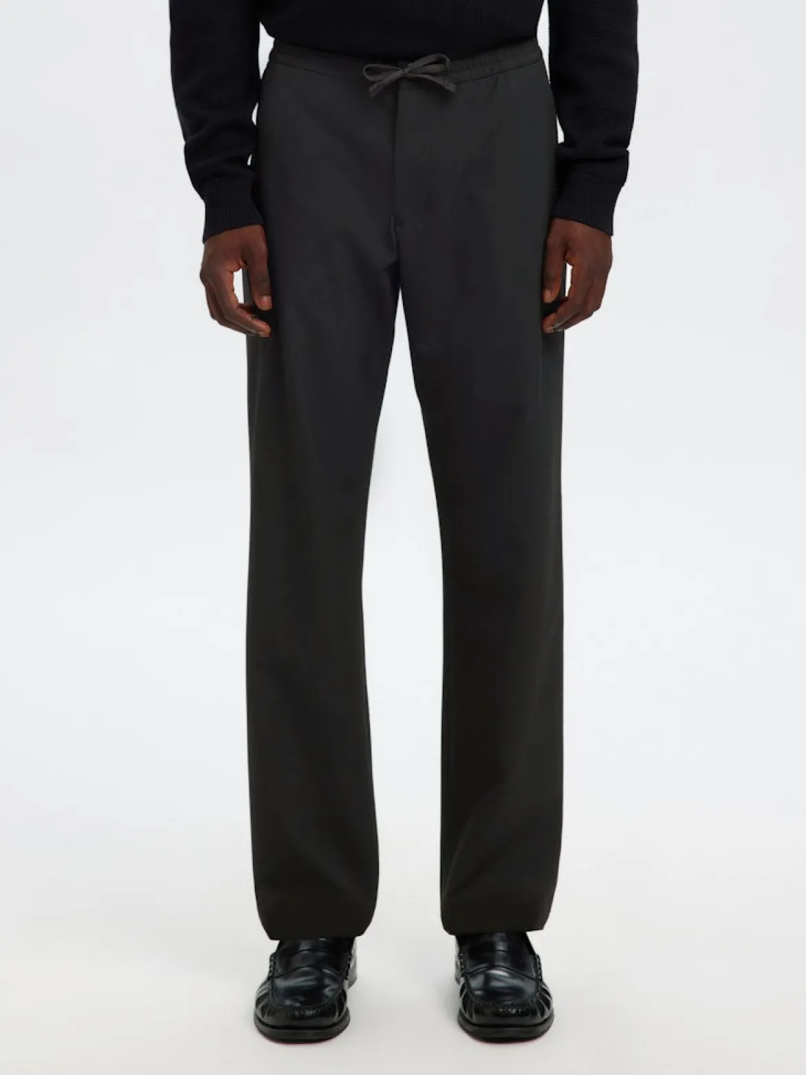 Selected miesten housut SLH196-Straight Robert String Pant, musta