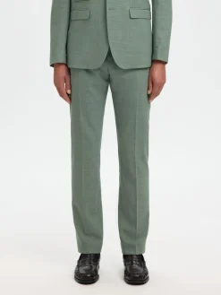 Selected miesten housut SLHSLIM-OASIS Linen, Light Green Melange