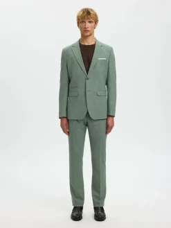 Selected miesten housut SLHSLIM-OASIS Linen, Light Green Melange