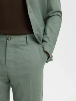 Selected miesten housut SLHSLIM-OASIS Linen, Light Green Melange