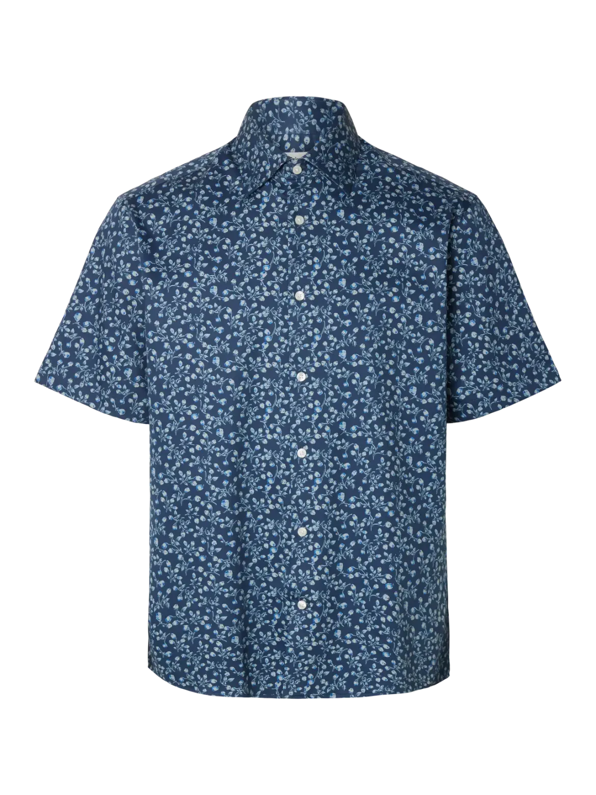 Selected miesten kauluspaita K Slhregperformance Aop Ss Shirt, Sky Captain Blue Floral