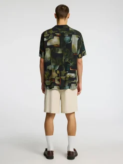 Selected miesten kauluspaita, RELAX VERO SHIRT AOP Kuosi, Vihreä