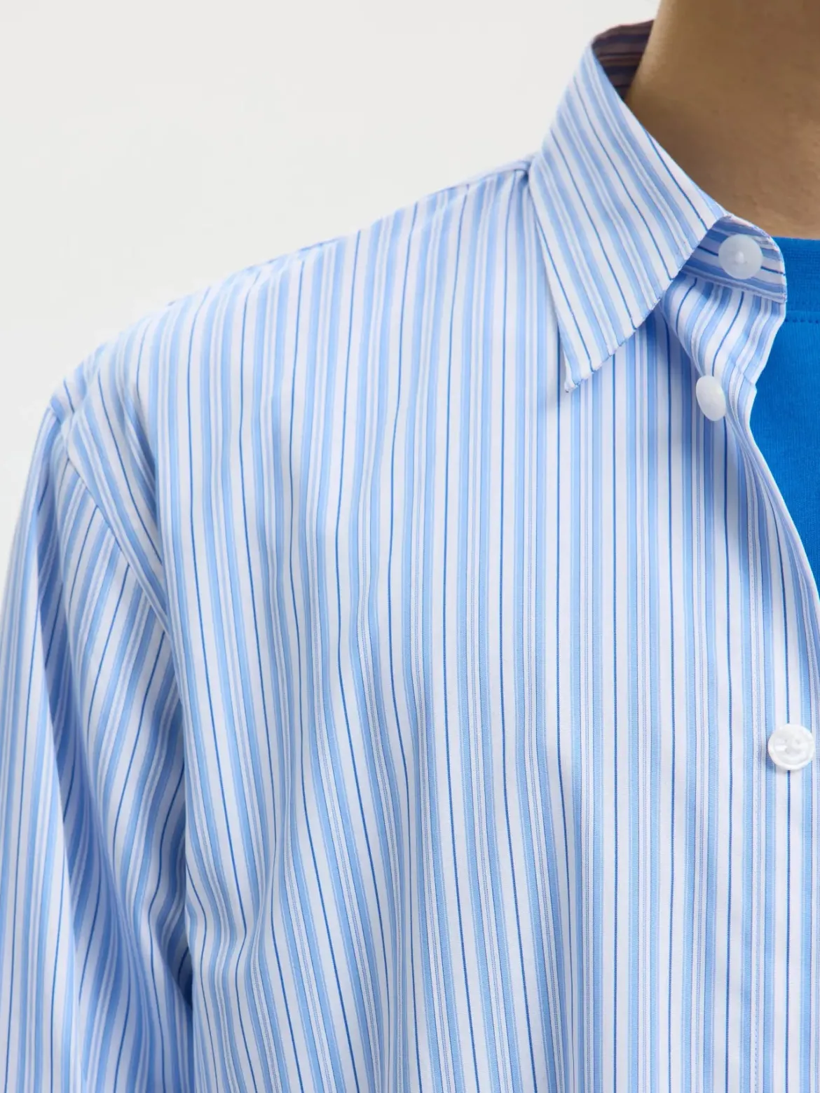 Selected miesten kauluspaita SLHRLXHOTEL Amour EMB LS Shirt, vaaleansininen