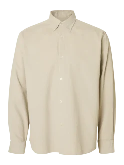 Selected Miesten Kauluspaita K REG DANNI CORD BD LS SHIRT Moonstruck