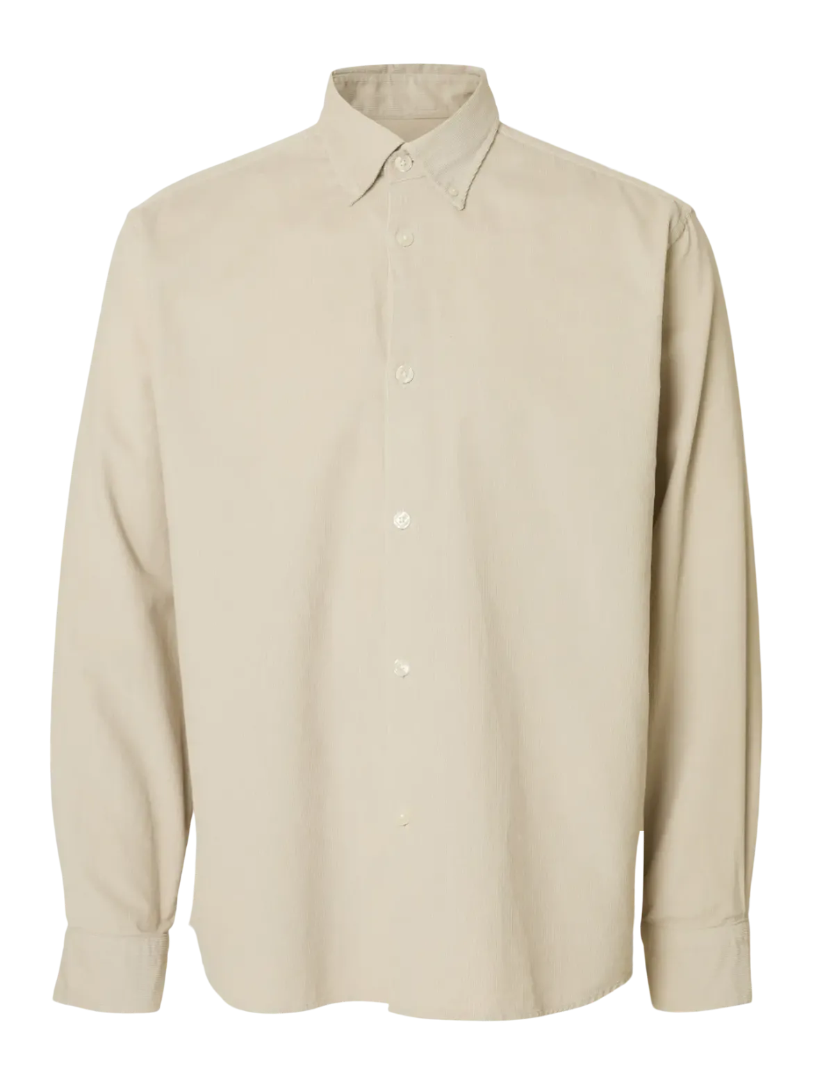 Selected Miesten Kauluspaita K REG DANNI CORD BD LS SHIRT Moonstruck