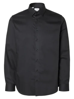 Selected Miesten Kauluspaita, SLIM PERFORMANCE SHIRT NOS Black
