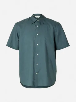 Selected miesten kauluspaita SlhRegClay Linenblend, Balsam Green