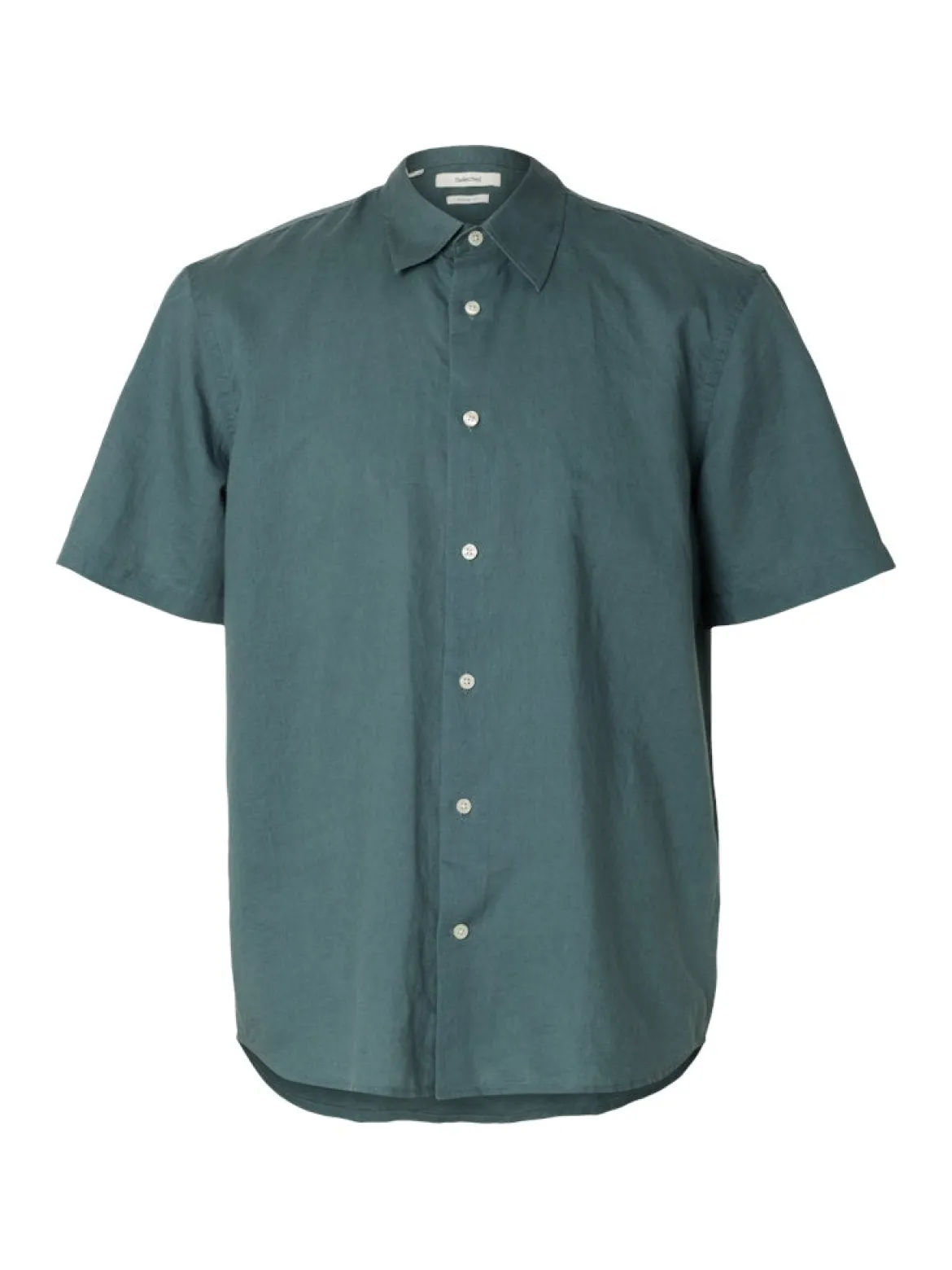 Selected miesten kauluspaita SlhRegClay Linenblend, Balsam Green
