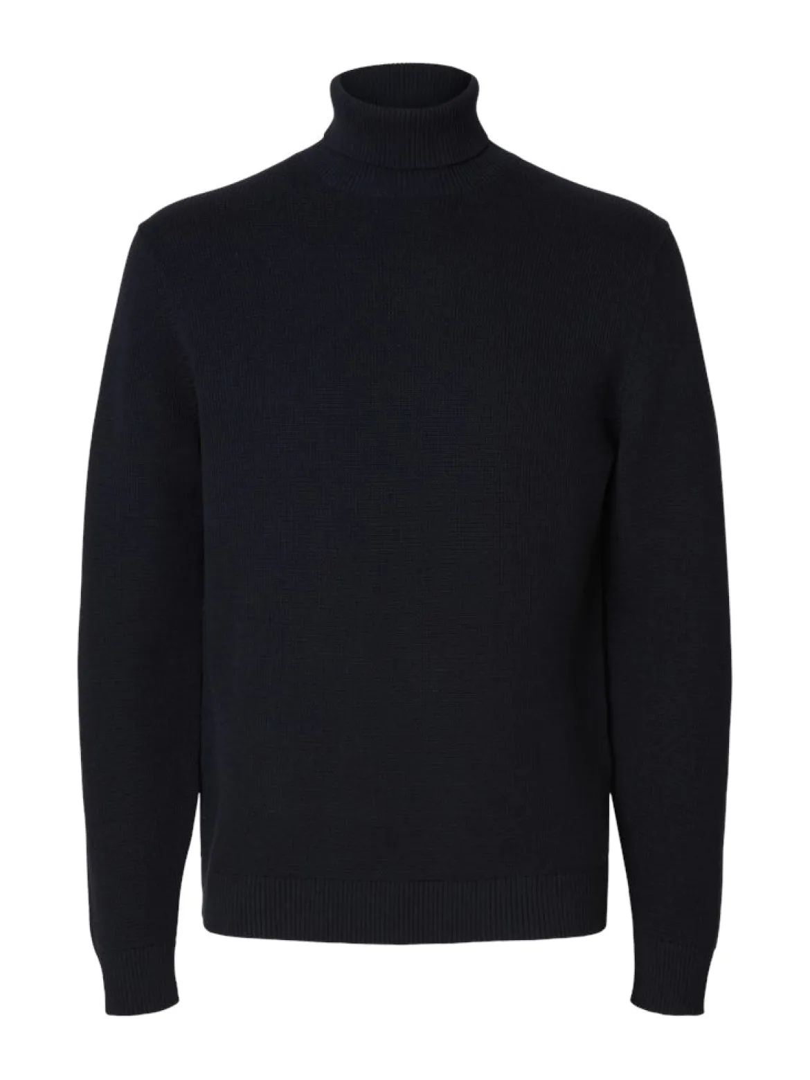 Selected miesten neulepusero K DANE LS KNIT STRUCTURE ROLLNECK NOS, navy