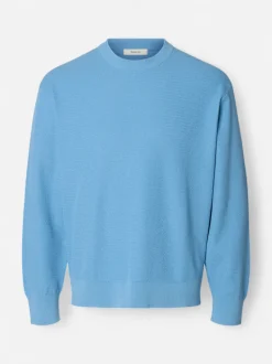 Selected miesten neulepusero Structured Crewneck, Blissful Blue
